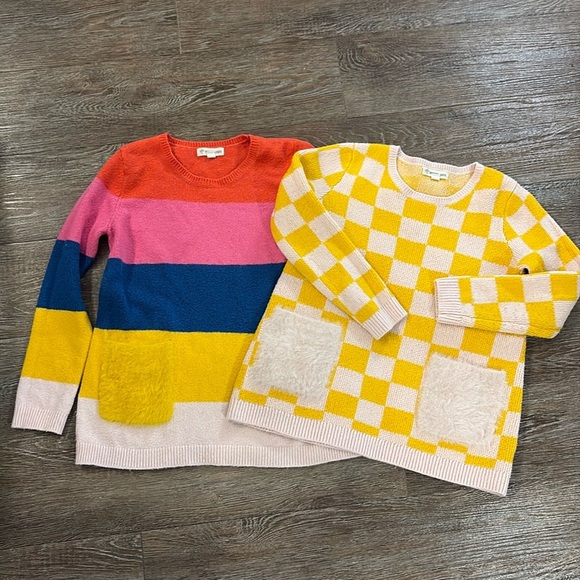 2 Tucker + Tate Girls Sweaters Size 8. Patch pockets, colorful, fun - Picture 1 of 7